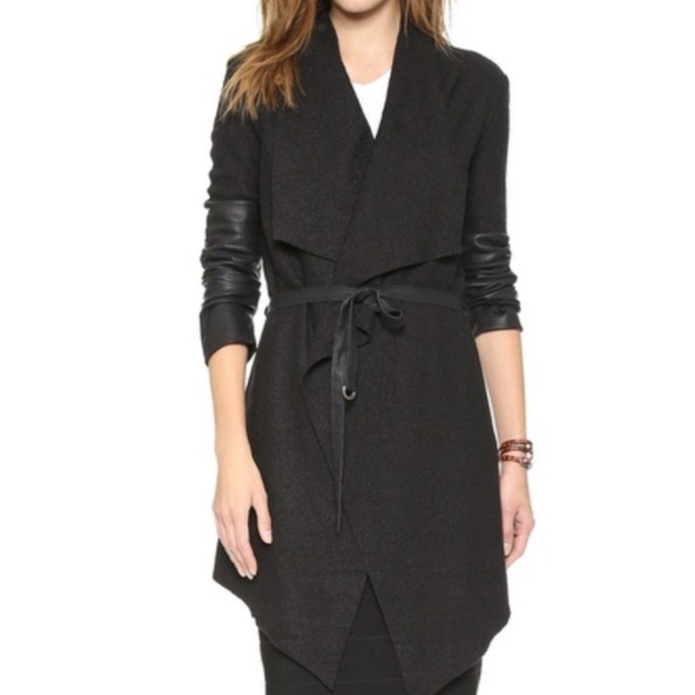 NWT BB Dakota Wrap Jacket Leather Sleeves Small